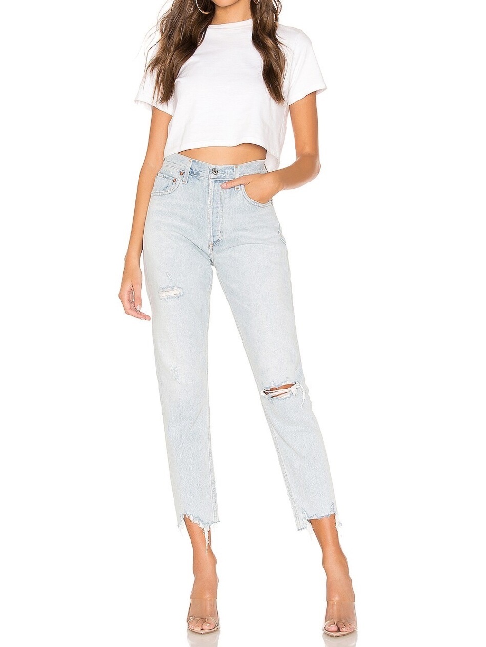 AGOLDE Jamie High Rise Classic Jeans in Skeptic size 28